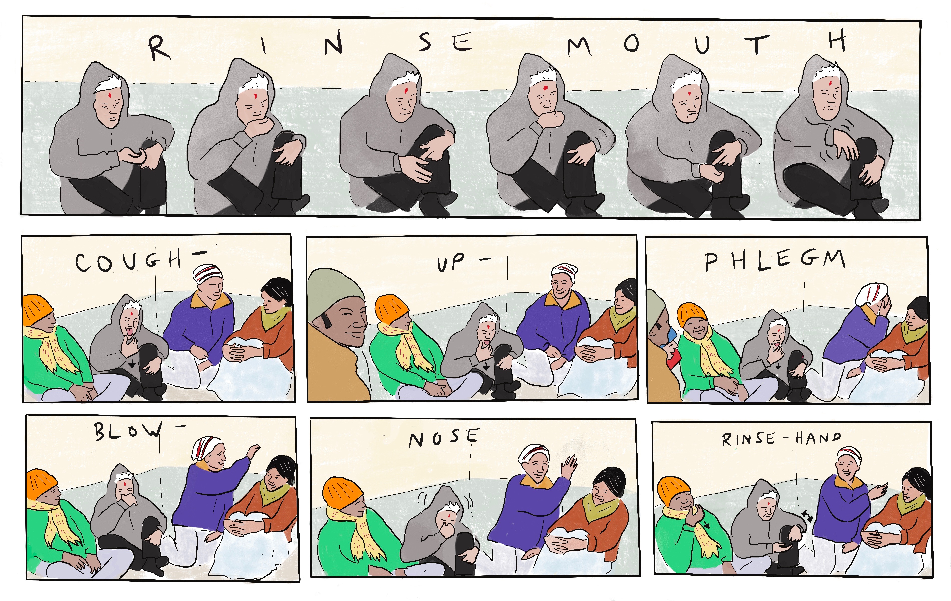 Figure 7. Madhu’s narrative. Illustrations by the author.