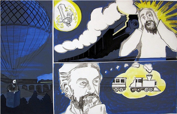 Figure 1: States of consciousness: Peirce daydreaming in the balloon (Artist: Lisa Gronseth)