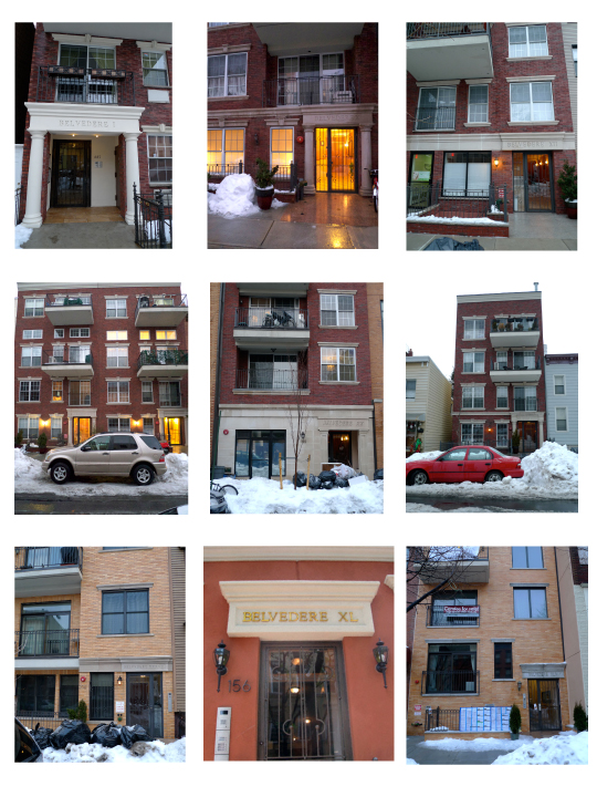 Figure 9. Belvederes I, X, XII, XVI and XVIII, XX, XXVIII, XXXVIII, XL, XLIV,Greenpoint, Brooklyn (photographs by the author, 2011).
