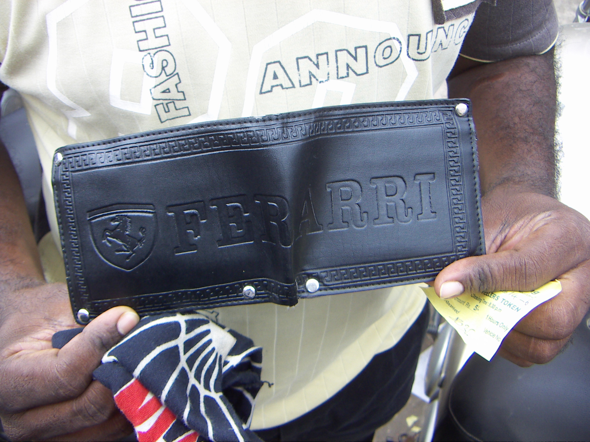 Figure 5. Ferarri Wallet (Chennai, 2008)
