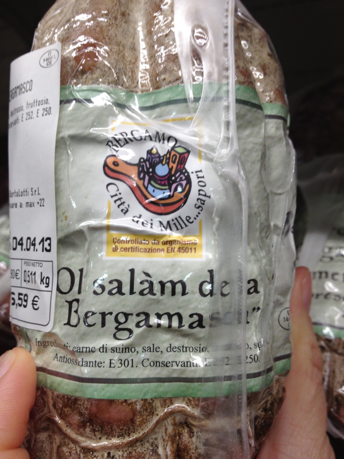 Figure 8. “Ol Salàm de la Bergamasca”—Official Bergamasco Salami (author 2013).