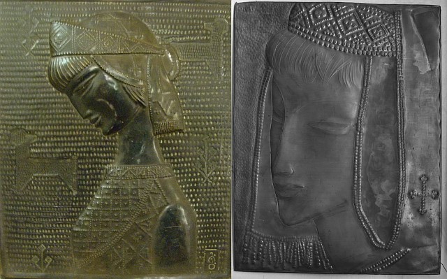 Figure 1. Left: Gabashvili’s “Khevsur Girl” (1962), right: Ochiauri’s “Khevsur Girl” (1967).