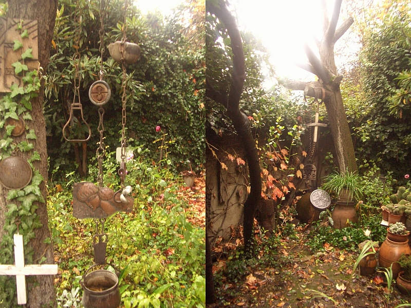 Figure 20. K’oba Guruli’s shrine-garden: note the chekanka (middle left) (Gogeshvili 2009).