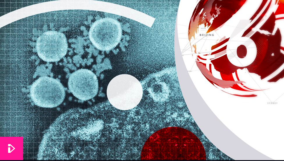 Figure 8. Coronavirus encircling the globe, UK BBC. Screen grab by Elizabeth Edwards.