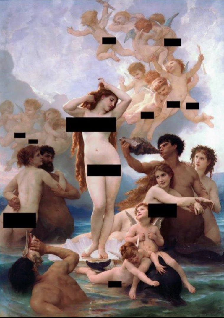 Figure 10. Licensed transgressions: memes highlight the algorithm’s incorrect flagging of art. 