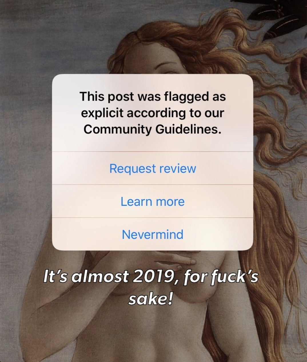 Figure 10. Licensed transgressions: memes highlight the algorithm’s incorrect flagging of art. 