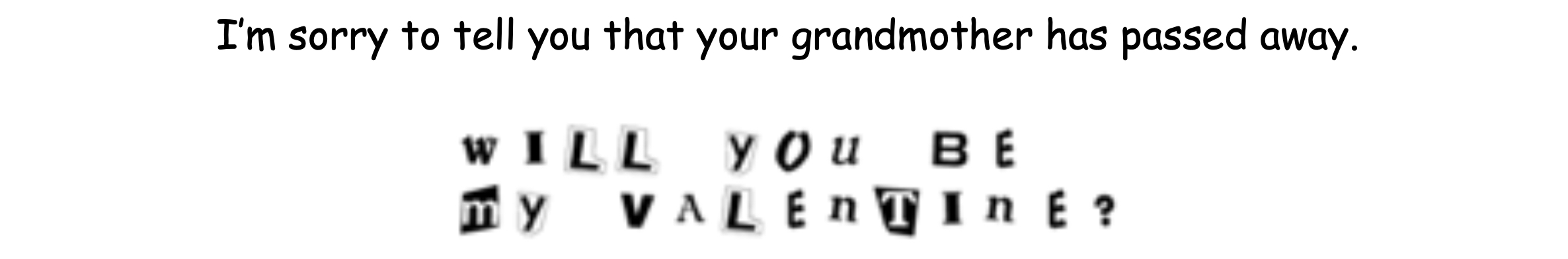 Example 3. Mismatching sentiment and typeface