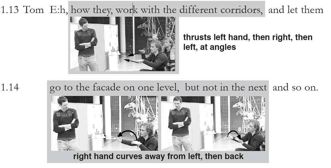 Example 11. Using grayscale image, overlain notation, and typeface in transcripts; from Murphy, Ivarsson, and Lymer 2012:540
