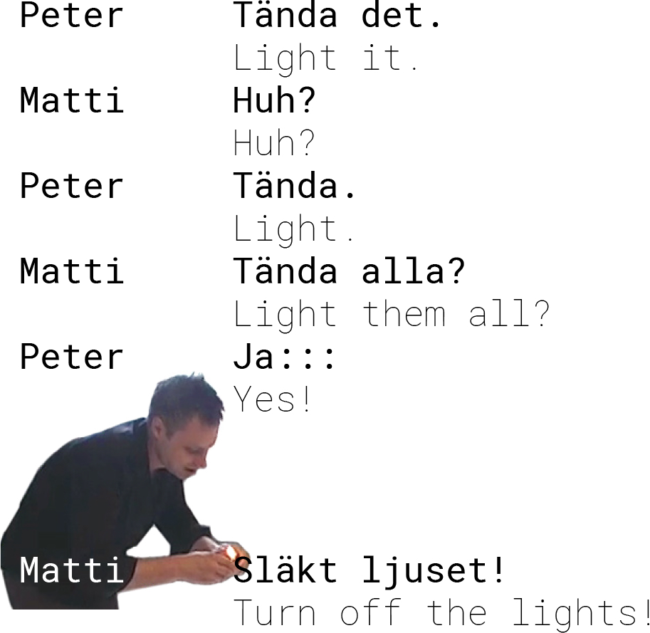 Example 13. Emphasizing co-occurrence of speech and action with edited figures