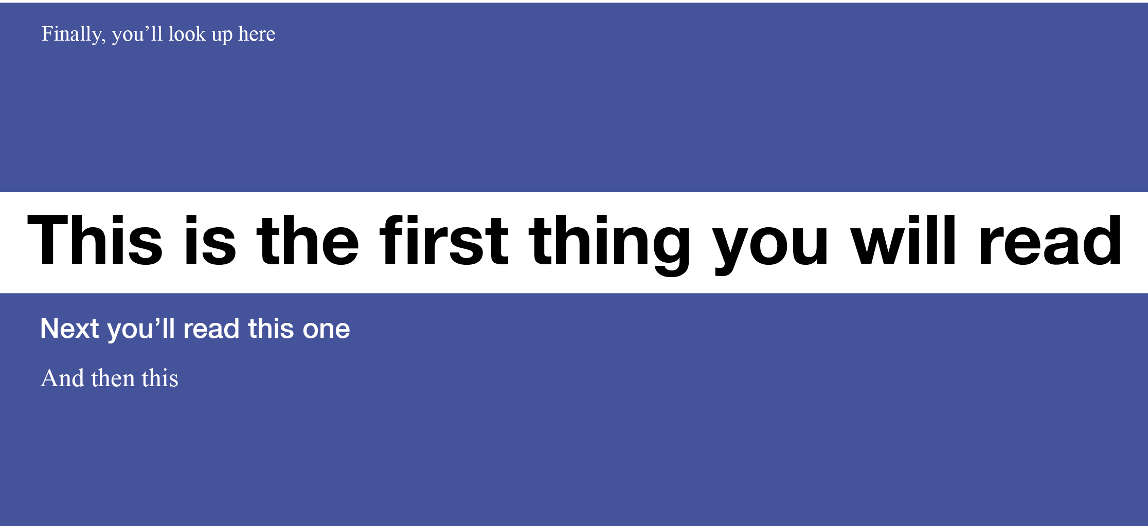 Example 23. Hierarchies in graphic design as priority-giving and attention-directing device