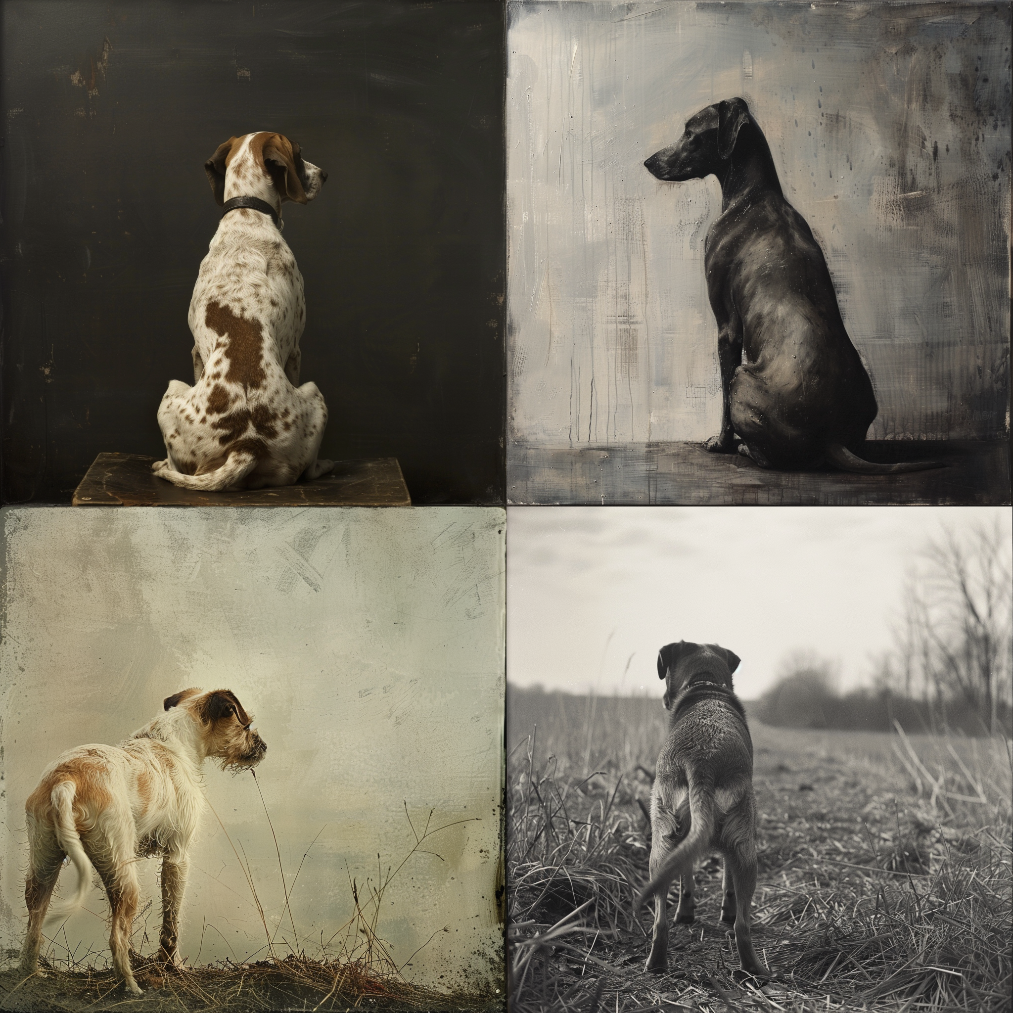 Figure 65. Midjourney 6. Outputs from the prompt: “a dog without a tail,” March 2024.