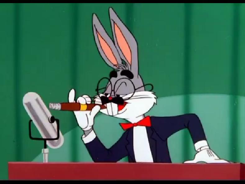 Figure 13. Bugs Bunny in Wideo Wabbit (1956), impersonating Groucho Marx from Groucho’s days as host of the television quiz show You Bet Your Life.