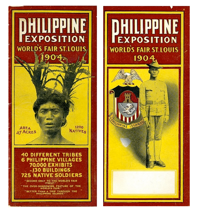Figure 7. Philippine Exposition Brochure: Front (Left) and Back Covers; from Philippine Exposition Brochure, 1904 World’s Fair.
