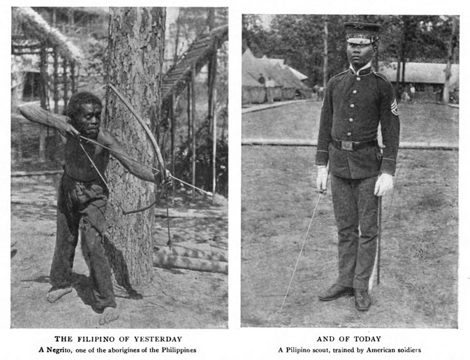 Figure 8. The Filipino of Yesterday and of Today; from Newell 1904:5133.