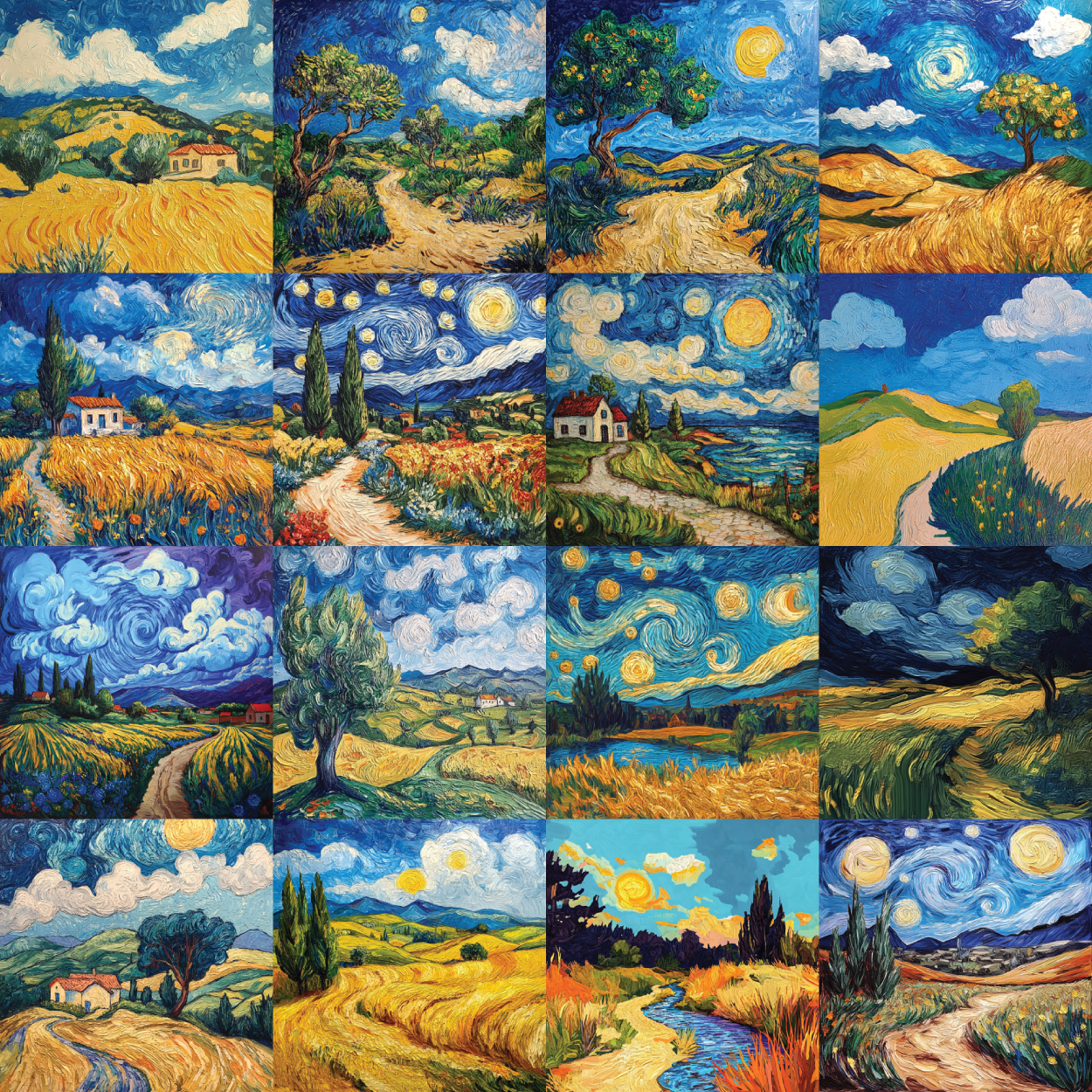  Figure 6. Prompt to Midjourney by the author and colleagues in 2024: “A landscape in Van Gogh Style”