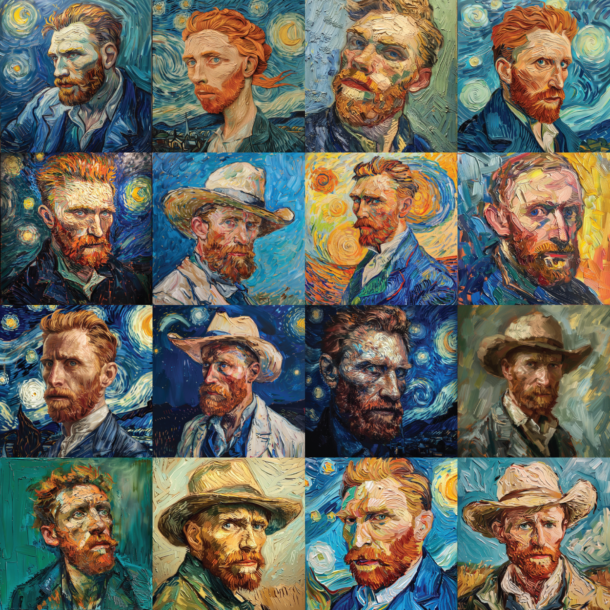  Figure 7. Midjourney. Prompt by author and colleagues in 2025: “A portrait in Van Gogh’s style”